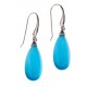 Boucles d'oreille argent rhodié 1,9g œil de chat bleu