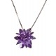 Collier argent rhodié 4,2g zircon violet 42 cm