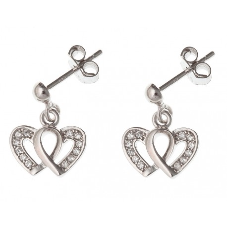 Boucles d'oreille argent rhodié 1,7g zircons