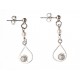 Boucles d'oreille argent rhodié 2g perles de swarovski