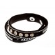 Bracelet fantaisie noir avec strass et chaine