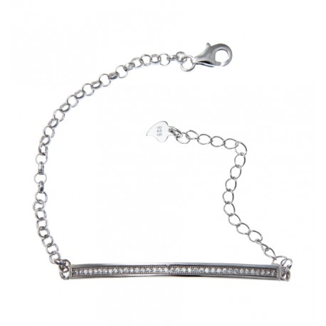 Bracelet argent 4,61g zircons 19cm