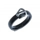 Bague en céramique noire facettée - argent rhodié 0,5g "ceinture"  ép 4mm - T50