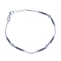 Bracelet en argent rhodié 4,1g - 2 tons - 17,5 +1 cm