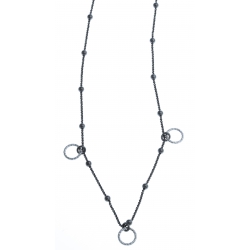 Collier en argent rhodié 4,5g - 2 tons - 42 cm