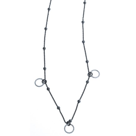 Collier en argent rhodié 4,5g - 2 tons - 42 cm