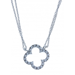 Collier en argent rhodié 3,7g - strass - 40 cm