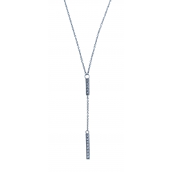 Collier en argent rhodié 2g - zircons - 42 cm