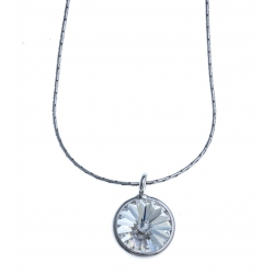 Collier en argent rhodié 1,9g - cristal de swarvoski AB - 41,5 cm