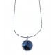 Collier en argent rhodié 1,9g - cristal de swarvoski bleu - 41,5 cm