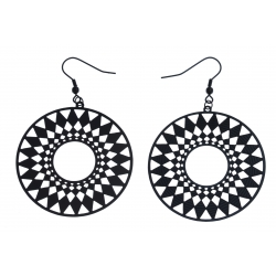 Boucles d'oreilles - acier noir - 47 mm