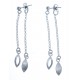 Boucles d'oreille en argent rhodié 3,7g - deux chaines 5,5 et 5 cm.