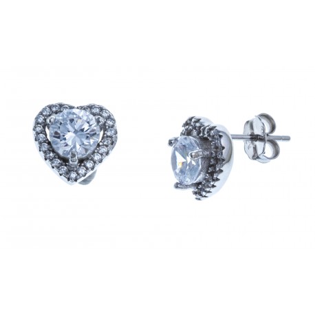 Boucles d'oreille en argent rhodié 4g - zircons