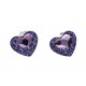 Boucles d'oreille en argent rhodié 1,2g  "cur" - cristal de swarovski violet