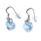 Boucles d'oreille en argent rhodié 1,8g "cur" - cristal de swarovski AB