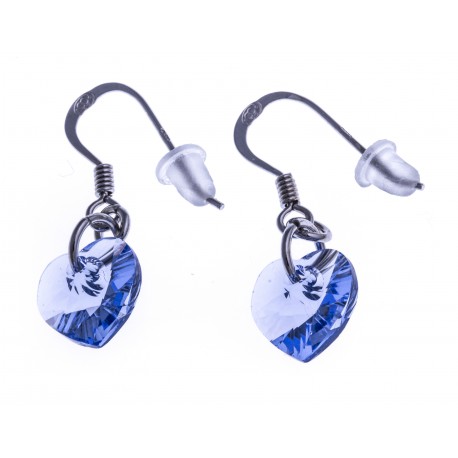 Boucles d'oreille en argent rhodié 1,8g "cur" - cristal de swarovski imitation