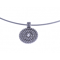 Collier argent rhodié 5,9g - zircons - 40 cm