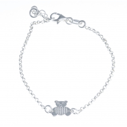 Bracelet argent 2,6g "1 nounours" - 16+3cm