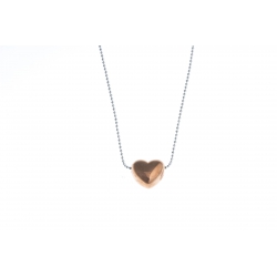 Collier argent 2,5g "coeur" - 2 tons  - 44+5 cm