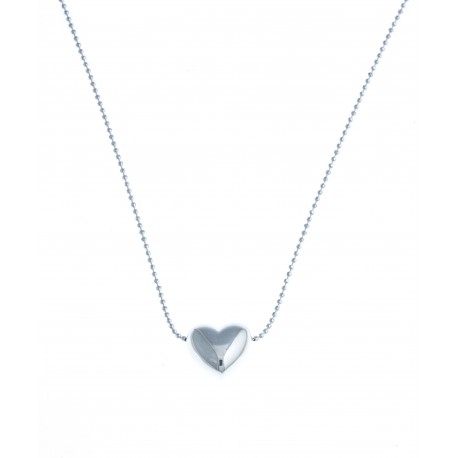 Collier argent 2,5g "coeur" - 44+5 cm