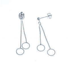 Boucles d'oreille argent 1,3g - chaine 3cm