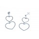 Boucles d'oreille argent 2g "2 coeurs"