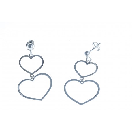 Boucles d'oreille argent 2g "2 coeurs"