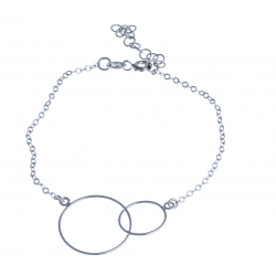 Bracelet argent 1,4g "2 ronds"- 16+2,5cm