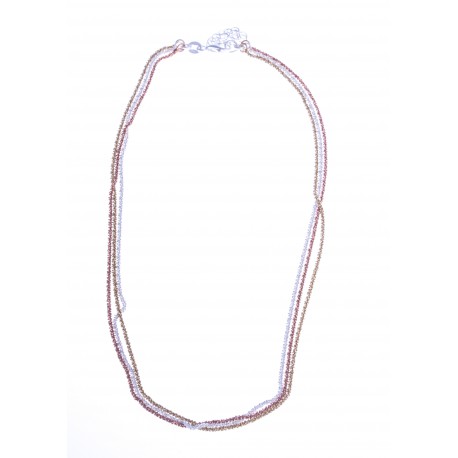 Collier argent rhodié 7,2g - 3 tons YRA - 40+5 cm