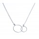 Collier argent 2g "2 ronds" - 42+3cm