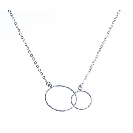 Collier argent 2g "2 ronds" - 42+3cm