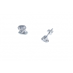 Boucles d'oreille argent rhodié 1g - zircons