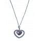 Collier argent rhodié 3,3g - cristal de swarovski violet - 40 cm