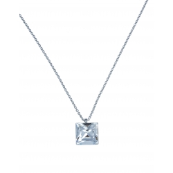 Collier argent rhodié 2,4g - cristal de swarovski AB - 41+2 cm