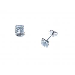 Boucles d'oreille argent rhodié 1,2g - cristal de swarovski AB