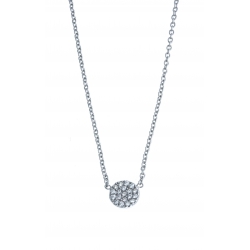 Collier argent rhodié 1,8g - zircons - 42cm