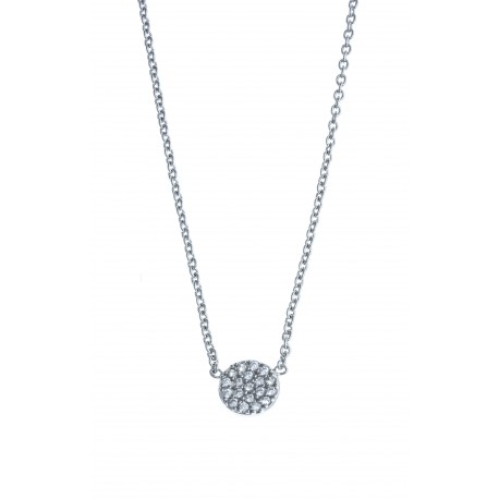 Collier argent rhodié 1,8g - zircons - 42cm