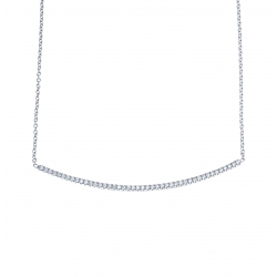 Collier argent rhodié 2,2g - zircons - 42 cm