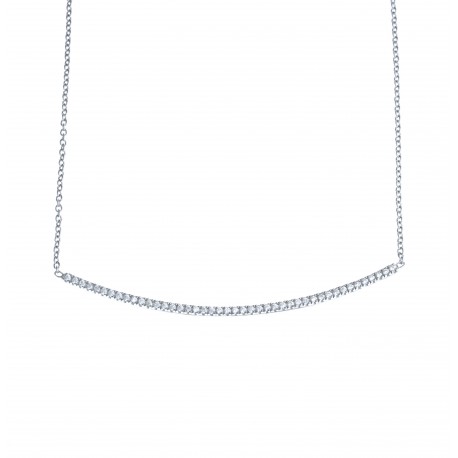 Collier argent rhodié 2,2g - zircons - 42 cm