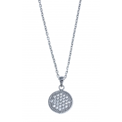 Collier argent rhodié 3,4g - zircons - 38+5 cm