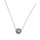 Collier argent rhodié 2,4g - zircon - 44 cm