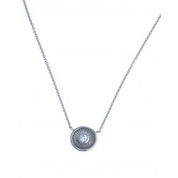 Collier argent rhodié 2,4g - zircon - 44 cm