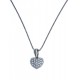 Collier argent rhodié 3,3g - zircons "coeur" - 40cm