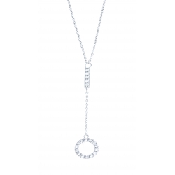 Collier argent rhodié 2,2g - zircons - 40 cm