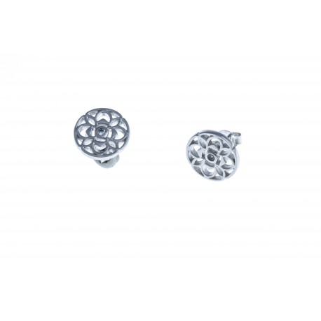 Boucles d'oreille argent rhodié 2g - zircons