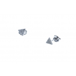 Boucles d'oreille argent rhodié 0,5g - zircons