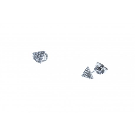 Boucles d'oreille argent rhodié 0,5g - zircons