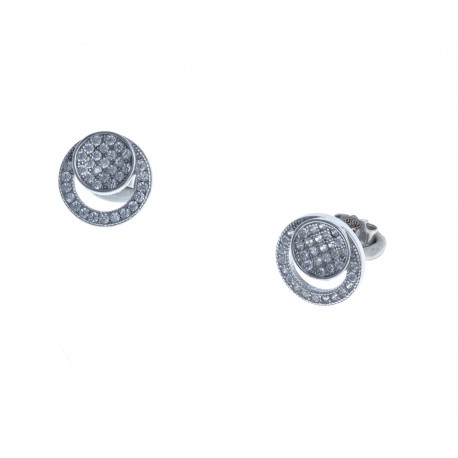 Boucles d'oreille argent rhodié 2g - zircons