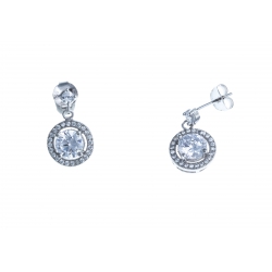 Boucles d'oreille argent rhodié 3,7g - zircons