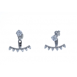 Boucles d'oreille argent rhodié 3g - zircons